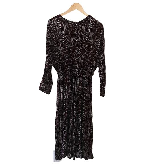 Tysa Printed Dolman Sleeve Wide Leg Cropped Jumpsuit Size L Large - Picture 2 of 9